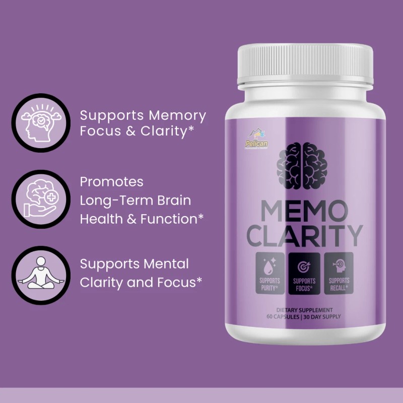 Pelican Vitamins MEMO CLARITY- Brain Support- 3 Bottles- 180 Capsules