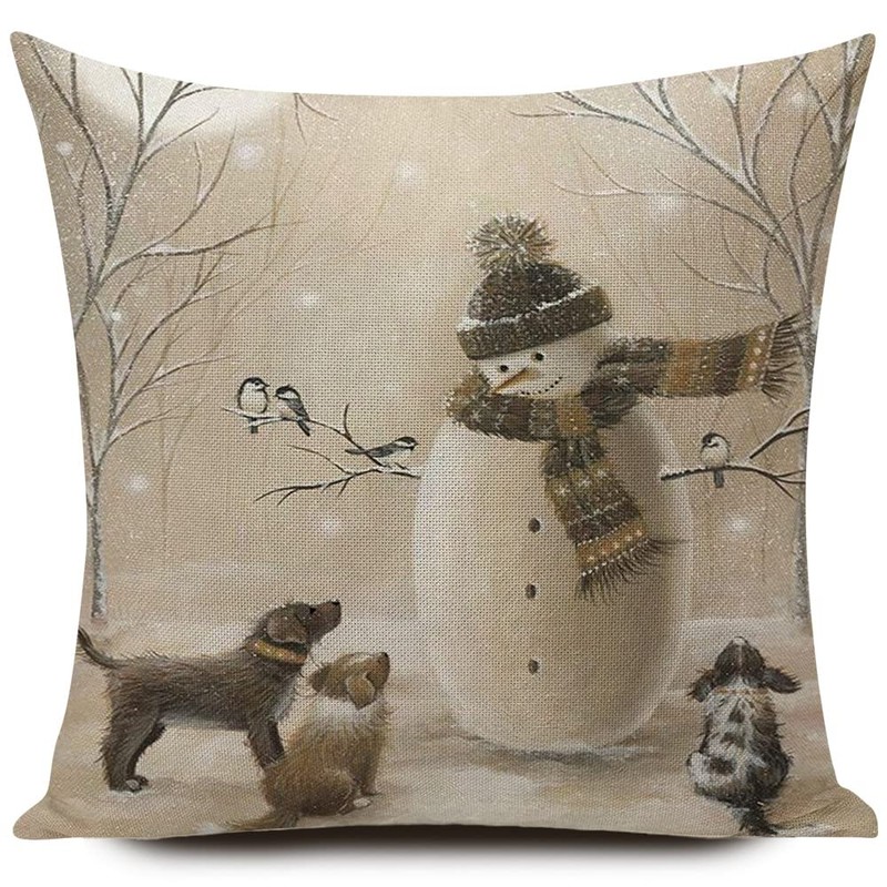 KUNQIAN Christmas Cushion Covers Xmas Christmas Decorations Throw Pillow Cover