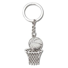 Silver Basketball Hoop Keychains for Boys Girls Daughter Granddaughter Niece Birthday Gifts for Women Basketball Themed Gifts for Men Best Friends Friendship Gifts for Basketball Lovers Christmas Gift