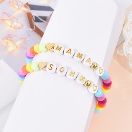 BOCHOI 2 x school child first day of school bracelet, girl's bracelet, boys, first day of school gift, adjustable bracelets, mother daughter bracelet, school day school cone filling, Acrylic