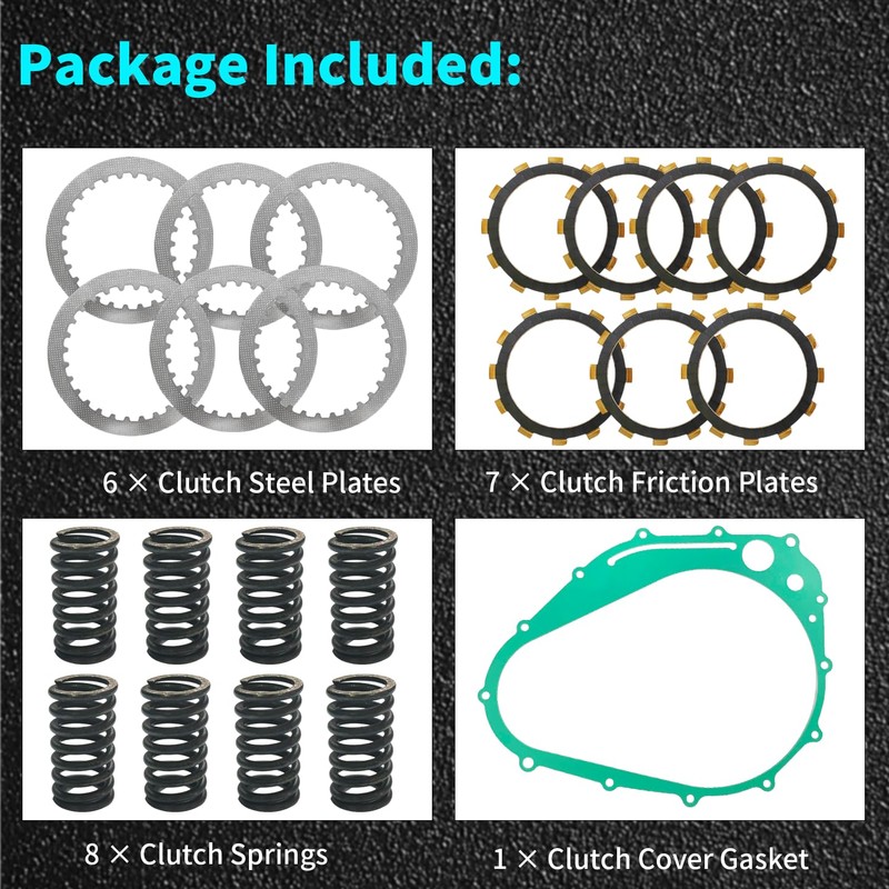 Extra Plate Friction Steel Clutch Plates & Gasket Kit Fit