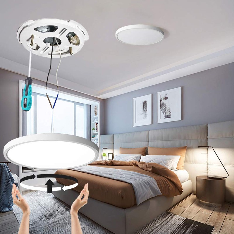 TALOYA 2 Pack Flush Mount LED Ceiling Light (Milk White