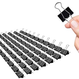 Binder Clips Width 1 Inch Capacity 0.47 Inch Black 72 PCS, Binder Clips 25mm 1 Inch for Teacher School Office and Business