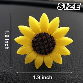 2 Pieces Sunflower Air Vent Clips Flower Car Accessories Cute Car Air Freshener Sun flower Gift Decorations Charm Car Clip Interior Air Vent Decor