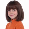 Kids Brown Bob Wig with Bangs Girls Short Brunette Wig