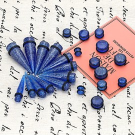 Qmcandy 24pcs Big Gauge Taper Kit & Plug Set, Acrylic, Rubber, Cubic-Zirconia: Ear Stretching Kit, 00G-20mm, 12 Pairs (6 Tapers + 6 Plugs), 0.132kg