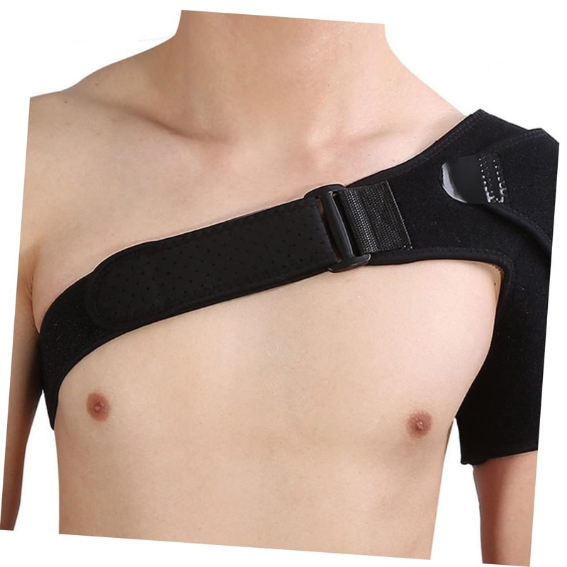 Healeved Men Adjustable Shoulder Support Strap for Workout Breathable Black
