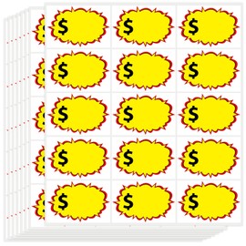Chinyuti 360Pcs Garage Sale Stickers, Self Adhesive Yard Rummage Sale Price Stickers with Large Blank Writing Space Removable Price Tags Sticker for Retail Market Yard Estate Sales