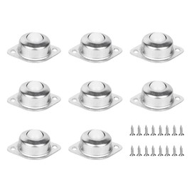 YOYEAH Pack of 8 Ball Castors Furniture Castors Flat Nylon Ball Castors Heavy Duty with Screws - 360 Degree Rotating Universal Swivel Castors for Tables, Kitchen Appliances and Heavy Transport