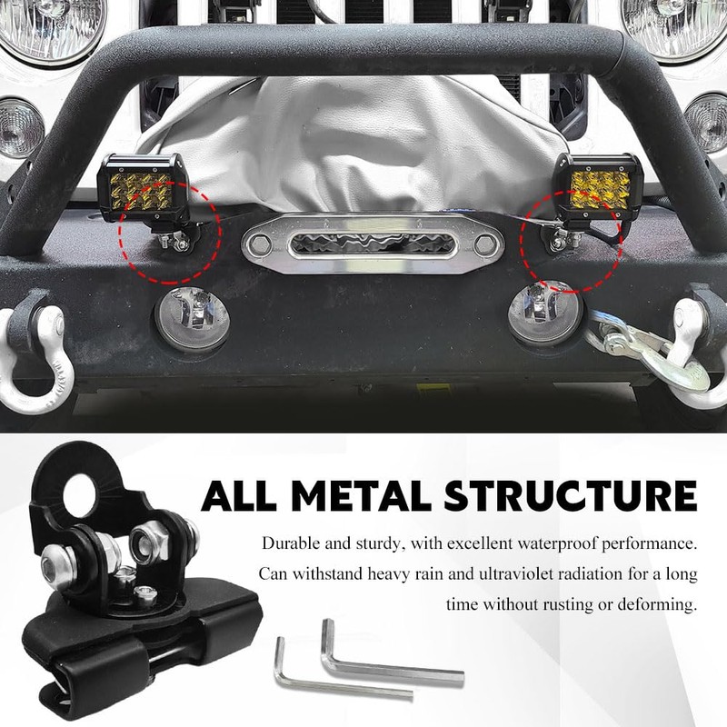 HQRNYP 2PCS LED Light Bar Mounting Brackets, Ditch Light Brackets,