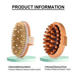 XFSRG 2 Stück Trockenbürste Lymphdrainage Dry Brush Körper Meridian Luftkissenbürste für Akupressur Massage Rückenbürste Duschbürste Peeling Körperbürste