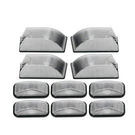 NSLUMO 10pcs Clear Lens LED Cab Roof Light Kit compatible with 2003-2009 Hummer H2 SUT Amber/Red Led Light