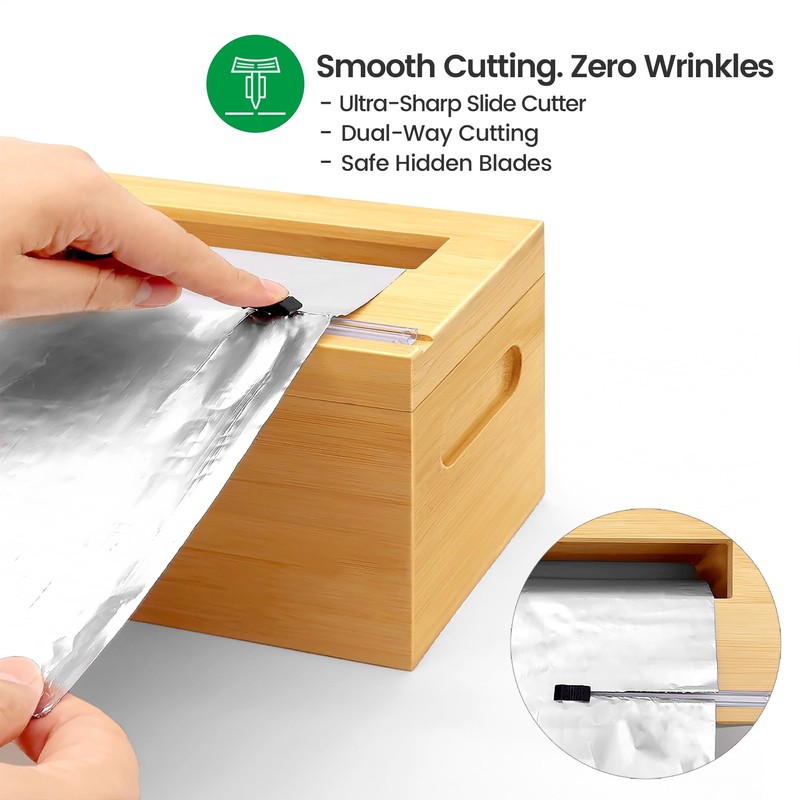 Libreshine 24" Bamboo Paper Roll Dispenser with Sliding Cutter &