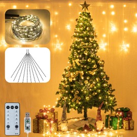 Ogrmar 6.6FT 200 LED Christmas Tree String Lights 8 Modes LED Fairy String Lights with Remote Control & USB Powered for Christmas Tree Wedding Party Home Decoration