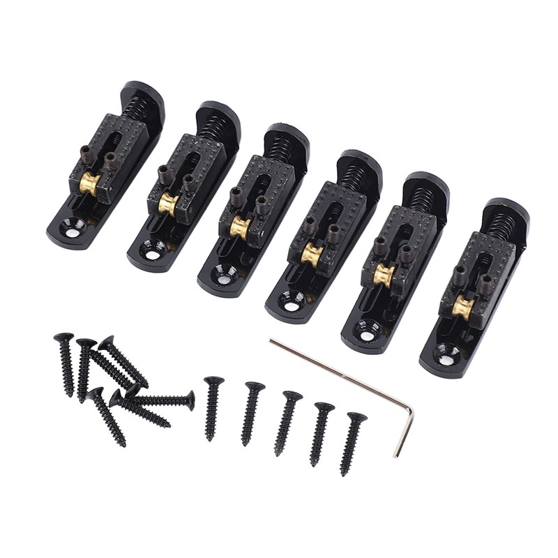 Electric Guitar Split Bridge Saddle Roller Ball String Plate Metal