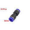 sourcing map 10Pcs 6mm Dia 2 Way Straight Tube Hose