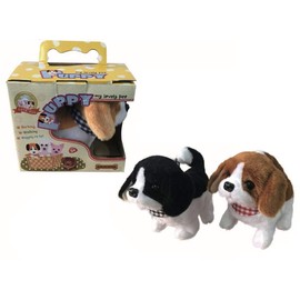 Mytoys&Gift Walking, Moving, Sounding, Tail Wagging Plush Baby Beagle Puppy Dog Cavalier King Charles Spaniel Random Color