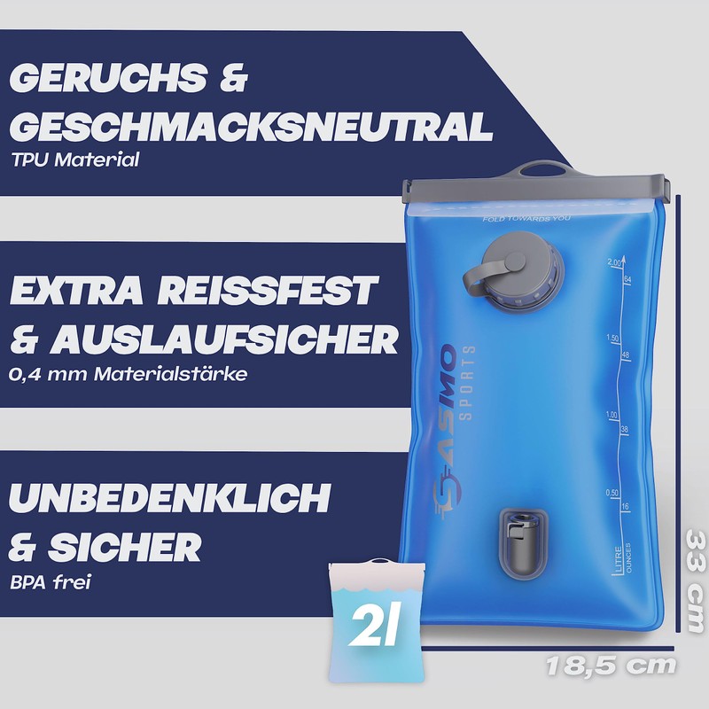 SASMO® Hydration Bladder 2 L with Insulation Bag, Material Reinforced,