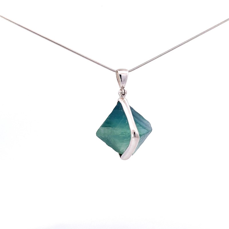 Starborn Fluorite Crystal Pendant Necklace (22")