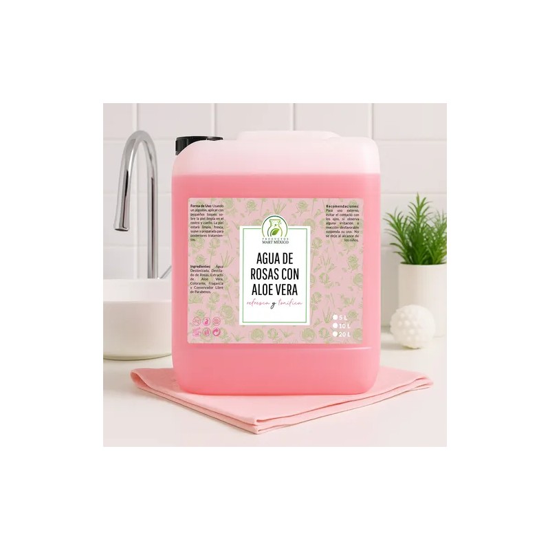 Agua De Rosas Con Áloe Vera Tónico Facial Hidrata 5