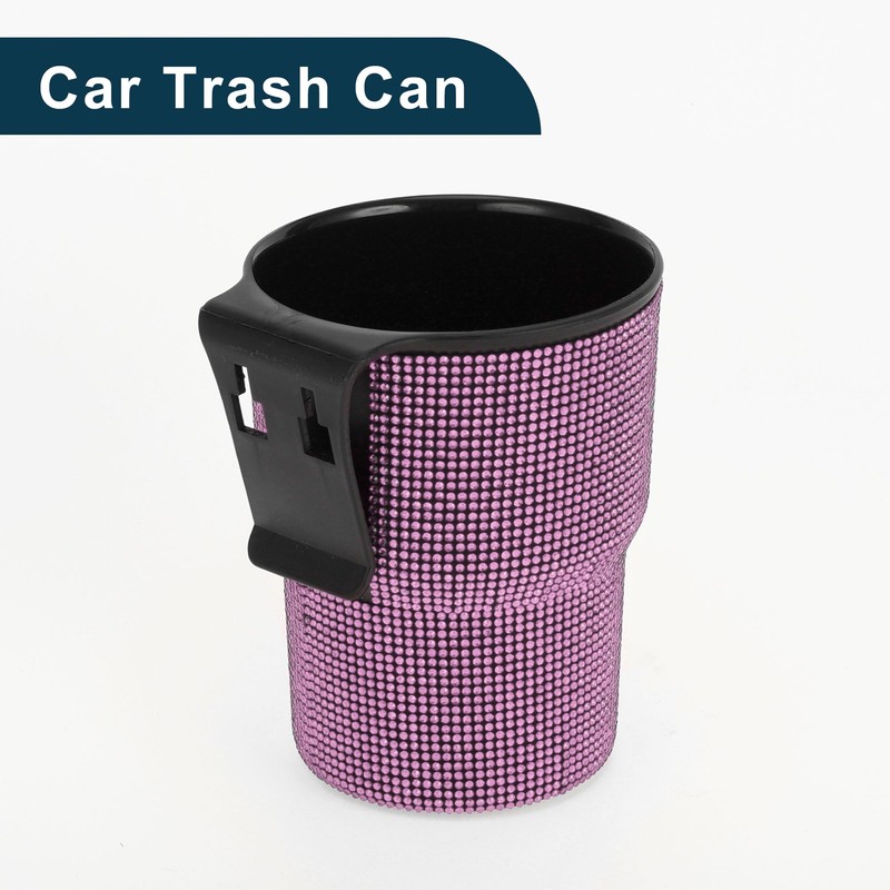 TUCKBOLD Car Trash Can Portable Seat Back Trash Bin Pink