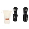 4pcs Camping Cups Black 350ml Outdoor Camping Portable Stainless Steel