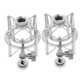 SUPVOX 2PCS Plastic Microphone Shock Mount for Condenser Mic Desk Mount Mic Stand Clip for Recording and Broadcasting Compatible Podcast and Performance