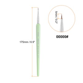 HARFINGTON 3pcs Detail Paint Brushes 5mm Pointed Tip Nylon Hair Miniature Painting Brush for Watercolor Oil Acrylic Painting(00000#), Green