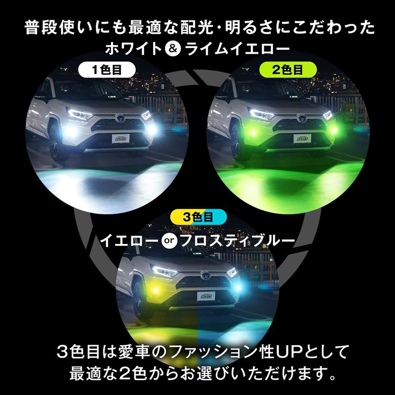 fcl. H8 H11 H16 LED Fog Lamp, 3 Color Switching,