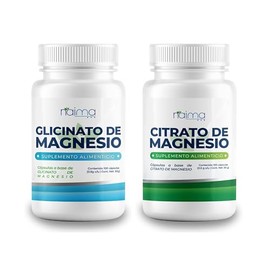 NAIMA Kit de Citrato de Magnesio y Glicinato de Magnesio, 100 Cápsulas por Frasco | Suplemento Alimenticio | Ingredientes Naturales | Puro, Alta Absor