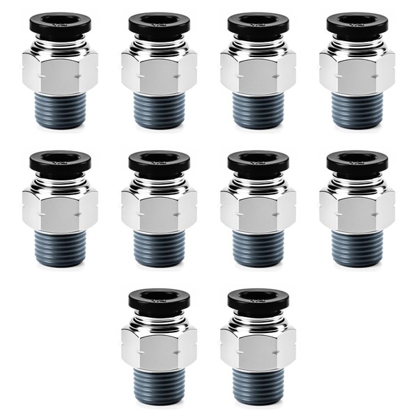 EBEIZZI Pneumatic Push to Connect Fittings Male Thread Straight PC
