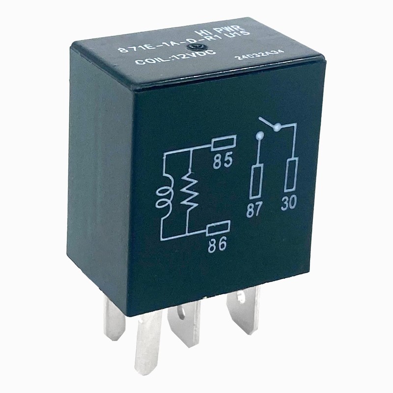 871E-1A-D-R1 U15 Relay (3-Pack), 12VDC 35A 4-Pin SPST Automotive Relay