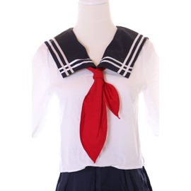 Kawaii-Story JL-704 Seifuku 3-Piece Japan School Uniform White Navy Blue Sailor Lolita Cosplay Costume, blue