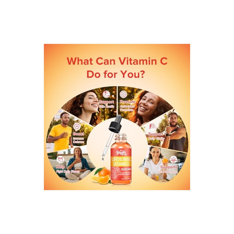 Liposomal Vitamin C 2000 mg Liquid Supplement with Ascorbic Acid,(4