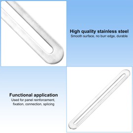 M METERXITY 10-Pack Adjustable Flat Mending Plate Support with Single Slot, 6.1x0.75 Inch Straight Repair Fixing Bracket Connector for Wood Furniture/ Timber PC Case Holder [Silver]