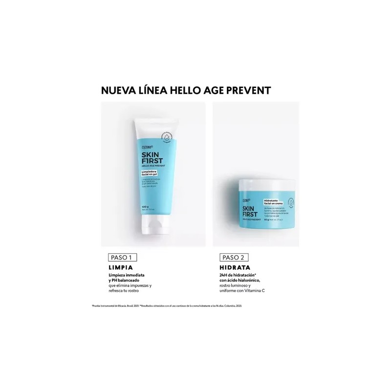 2 Limpiadora Facial Gel Skin First Cyzone Lbel