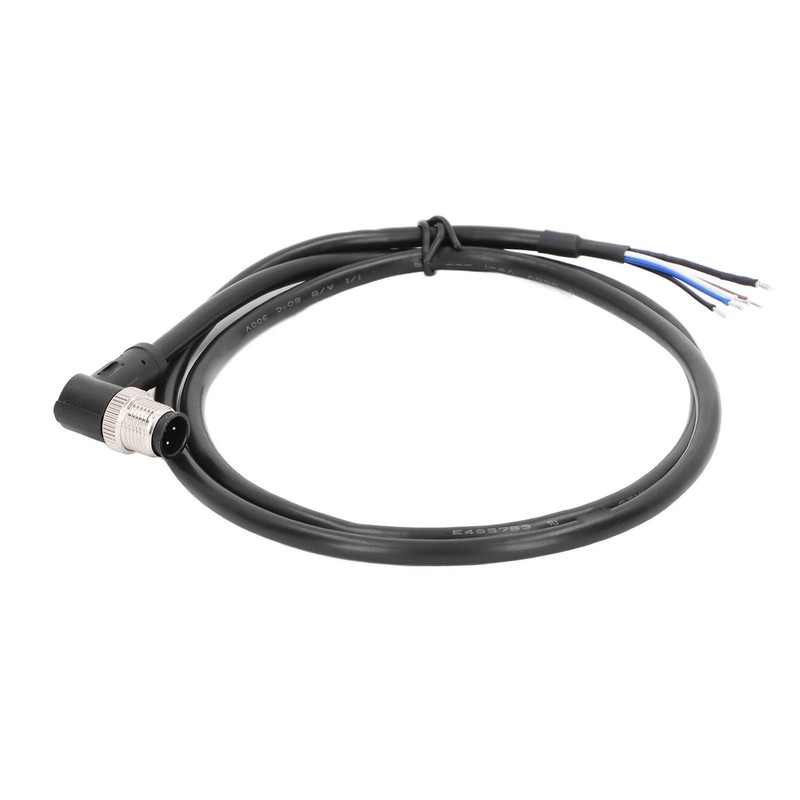 M12 Connector Cable 4 Pin Shielded Right Angle Waterproof Aviation