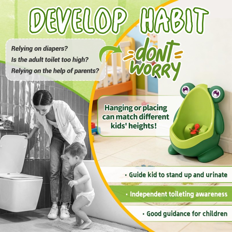 Frog Pee Training,Cute Potty Training Urinal for Boys with Funny
