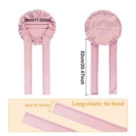 KissDate Mulberry Silk Bonnet for Sleeping, 19 Momme Silk Sleep Cap Natural Silks Hair Wrap for Sleeping, Silks Bonnet with Tie Band for Women Hair Care Deep Pink