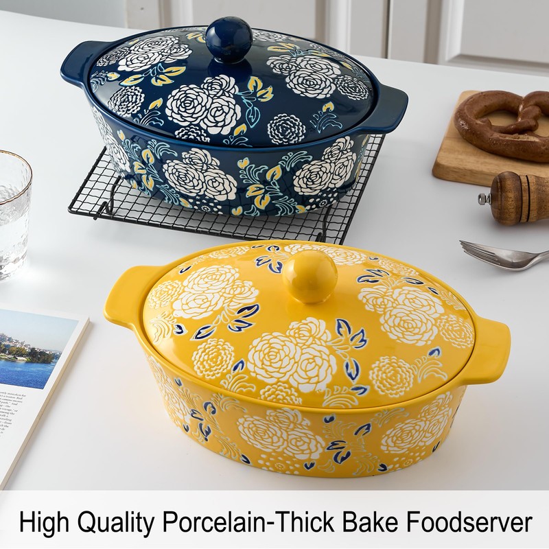 Ceramic Casserole Dish With Lid, Casserole Dishes for Oven, Baking