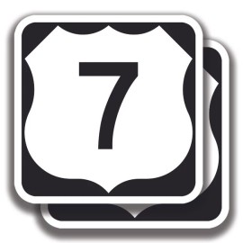 The Decal And Sticker Mafia U.S. ROUTE 7 DECAL 2 Stickers Road Sign Bogo Highway Car Truck Bumper Window - 3"W x 3"H