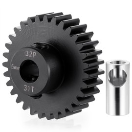 BRKRC Steel 32P 5mm Pinion Gear 25T 26T 28T 29T 30T 31T 32T 33T 34T 35T 36T 37T 38T Motor Gears for 1/10 1/8 RC Car Parts (31T)