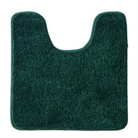 MIULEE Absorbent WC Toilet Rug Non Slip U Shape Bath Mat with High Hydroscopicity Rugs Super Soft Cozy and Shaggy Microfiber Rug Carpet for Bathroom 50x50 cm Deep Green
