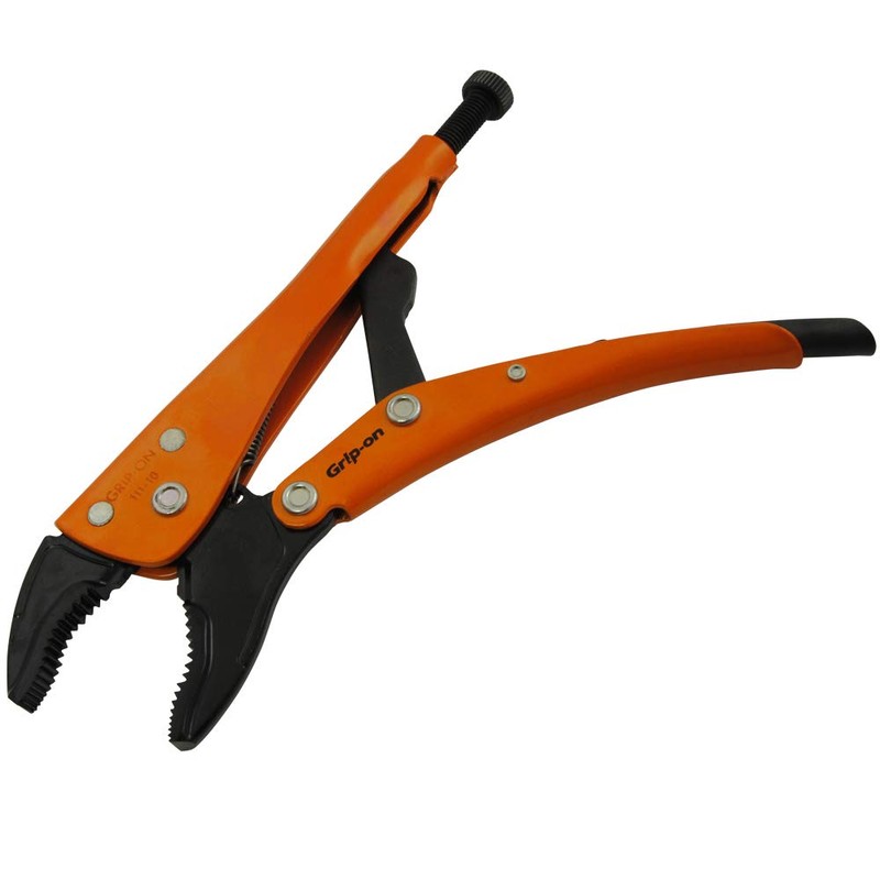 Gray Tools Grip-on 10-Inch Locking Pliers, 2-7/16-Inch Jaw Opening, Curved