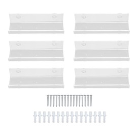 6 Pcs Acrylic Record Shelf Wall Mounted Clear Vinyl Record Album Holder for Display Storage