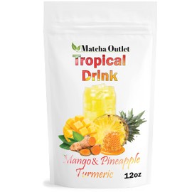 Tropical Drink Mango Pineapple Turmeric Honey Natural Refresher with Marigold Extract 12oz Great for Loaded Tea Bubble Tea