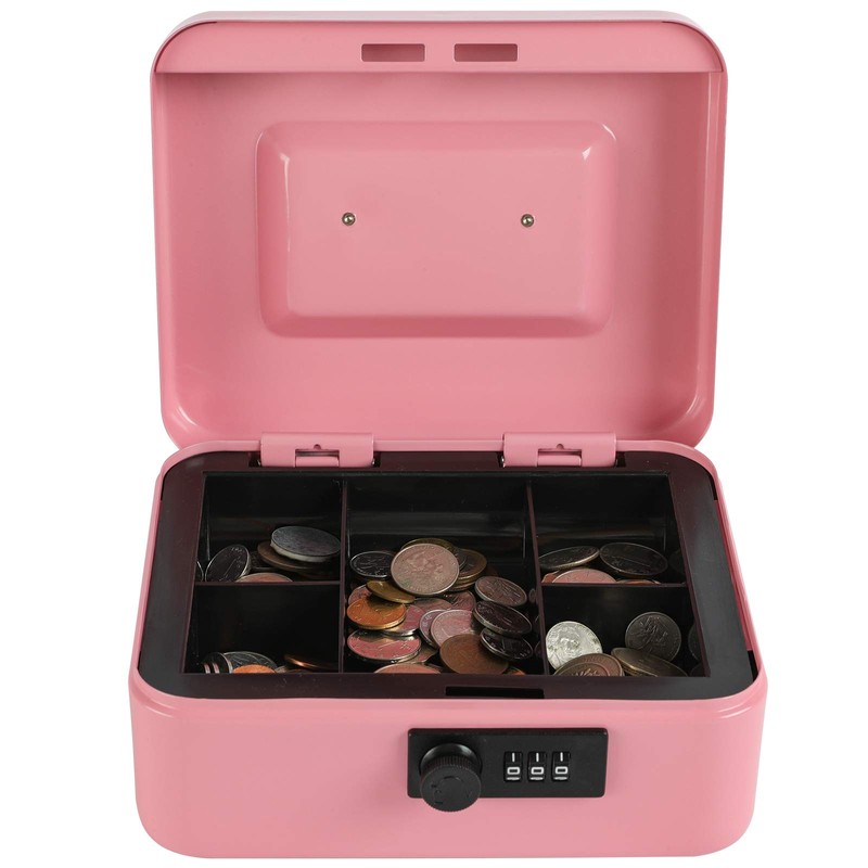 xydled Steel Cash Box Safe with Combination Lock,Money Safe Box