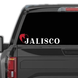 Western Decal Jalisco Mexico Stickers para Trocas Calcomanias para Autos Mexican Stickers for Trucks and Cars Estilo Ranchero con Caballo (2" x 8")