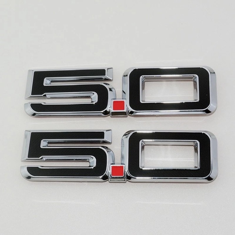 Pair Set 5.0 Letters Door Side Emblems 3D Badge Replacement