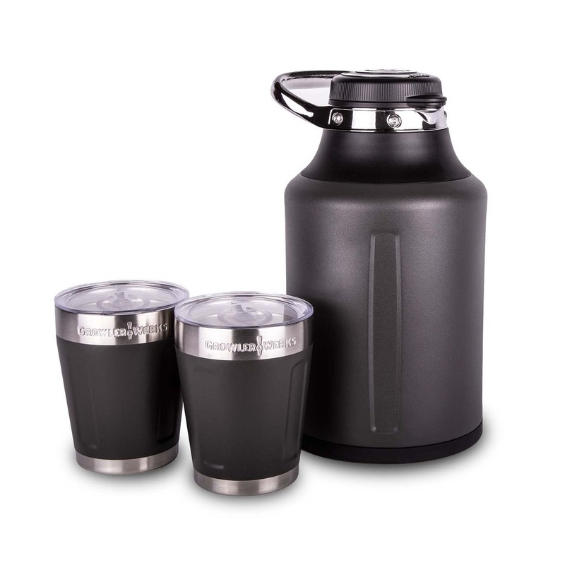 GrowlerWerks Element Stainless Steel Growler – Double-Wall Vacuum-Insulated for Cold